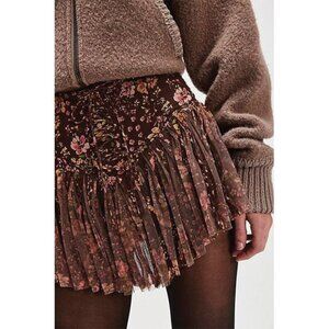 Sold Out Free People One Blossom Mini Skort Chocolate Combo - Small